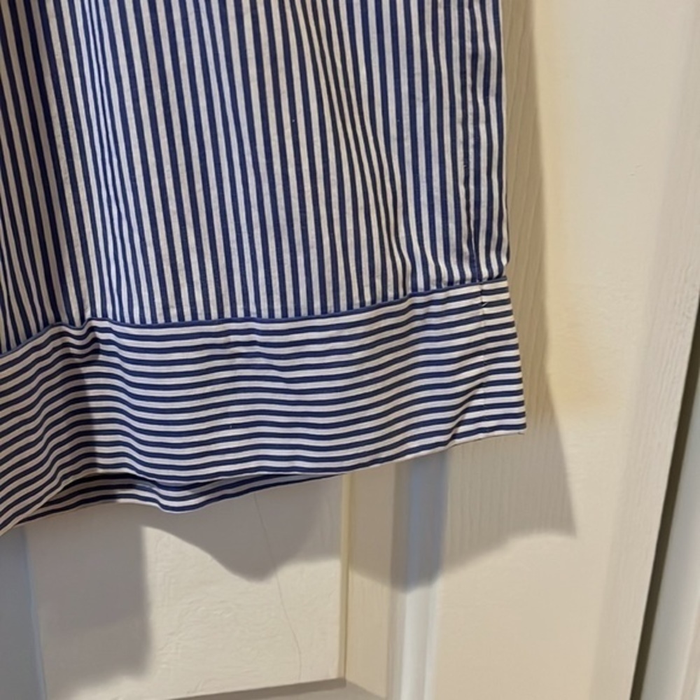 J. Crew Seersucker blue stripe cropped wide leg pants Sz 6 - Picture 9 of 10